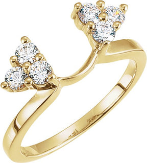 14K Gold Round Lab-Grown Diamond Wrap-Style Ring Enhancer – 2.2mm Stones - Yellow Gold