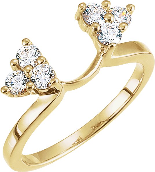 14K Gold Round Lab-Grown Diamond Wrap-Style Ring Enhancer – 2.2mm Stones - Yellow Gold