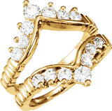 14K Gold Round Natural Diamond Ring Guard – 2.7mm Stones - view 2