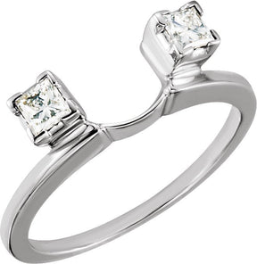 14K Gold Square Lab-Grown Diamond Wrap-Style Ring Enhancer – 3x3mm - White Gold