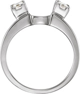 Platinum Square Natural Diamond Wrap-Style Ring Enhancer – 3x3mm - view 2