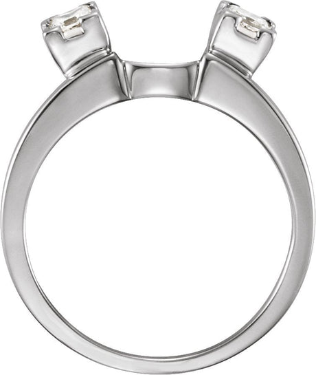 Platinum Square Natural Diamond Wrap-Style Ring Enhancer – 3x3mm - view 2