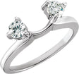 Platinum Round Lab-Grown Diamond Wrap-Style Ring Enhancer – 3.9mm Stones