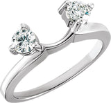 Platinum Round Lab-Grown Diamond Wrap-Style Ring Enhancer – 3.9mm Stones