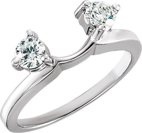 Platinum Round Lab-Grown Diamond Wrap-Style Ring Enhancer – 3.9mm Stones