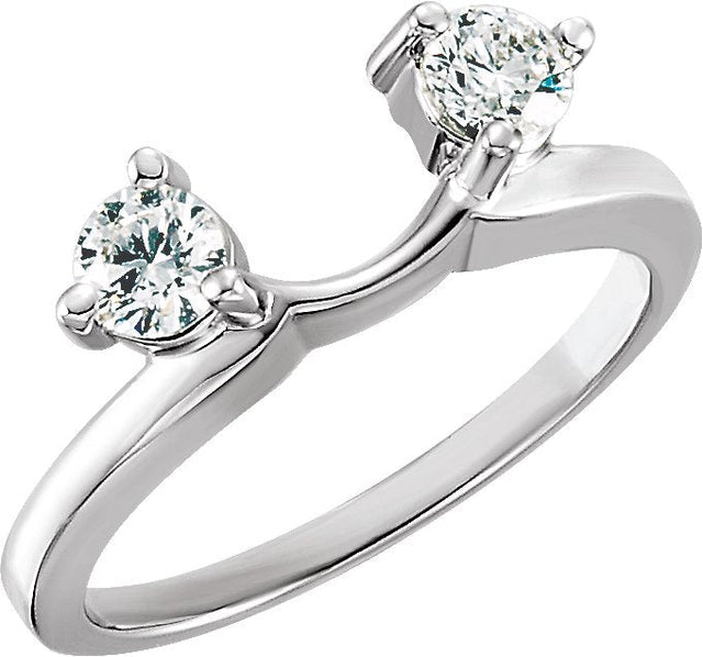 Platinum Round Lab-Grown Diamond Wrap-Style Ring Enhancer – 3.9mm Stones