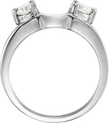 Platinum Round Lab-Grown Diamond Wrap-Style Ring Enhancer – 3.9mm Stones - view 2