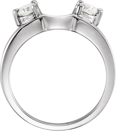 Platinum Round Lab-Grown Diamond Wrap-Style Ring Enhancer – 3.9mm Stones - view 2
