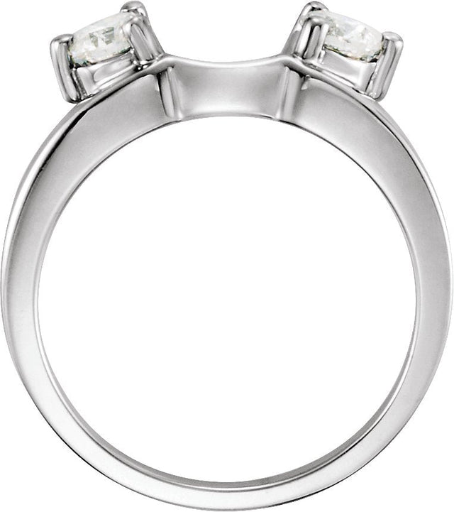 Platinum Round Lab-Grown Diamond Wrap-Style Ring Enhancer – 3.9mm Stones - view 2