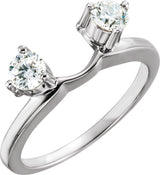 14K Gold Round Natural Diamond Wrap-Style Ring Enhancer II - White Gold