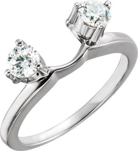 14K Gold Round Lab-Grown Diamond Wrap-Style Ring Enhancer II - White Gold