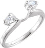 14K Gold Pear Lab-Grown Diamond Wrap-Style Ring Enhancer – 4x2.5mm - White Gold
