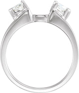 Platinum Pear Natural Diamond Wrap-Style Ring Enhancer – 4x2.5mm - view 2