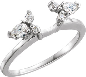 Platinum Pear Lab-Grown Diamond Wrap-Style Ring Enhancer – 4x3mm