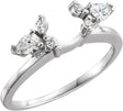 14K Gold Pear Lab-Grown Diamond Wrap-Style Ring Enhancer – 4x3mm - White Gold