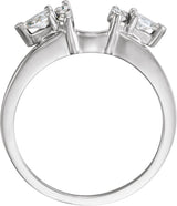 Platinum Pear Lab-Grown Diamond Wrap-Style Ring Enhancer – 4x3mm - view 2