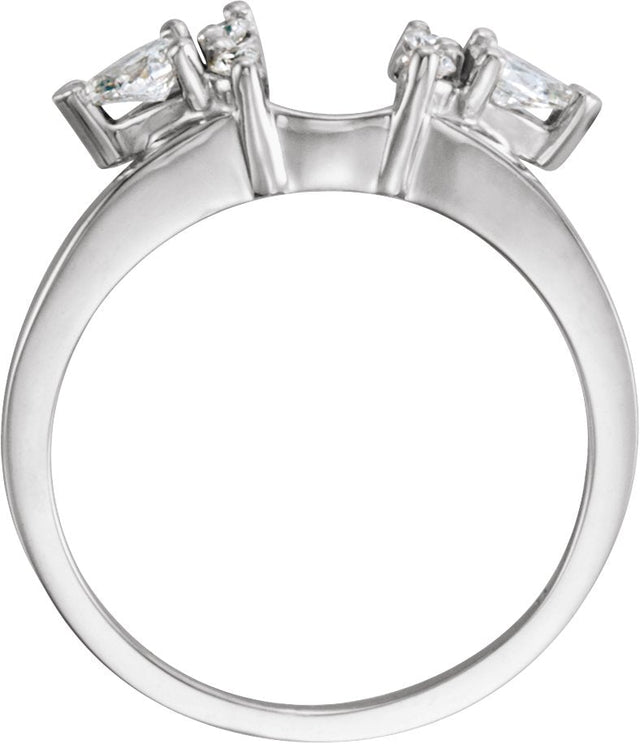 Platinum Pear Natural Diamond Wrap-Style Ring Enhancer – 4x3mm - view 2
