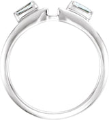 Platinum Tapered Baguette Natural Diamond Wrap-Style Ring Enhancer - view 5
