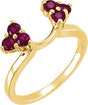 14K Gold Round Natural Ruby Wrap-Style Ring Enhancer – 2.8mm Stones