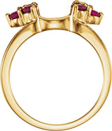 14K Gold Round Natural Ruby Wrap-Style Ring Enhancer – 2.8mm Stones - view 2