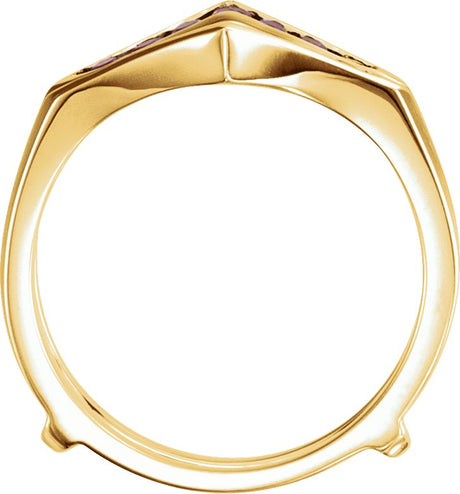 14K Gold Round Natural Ruby Channel-Set Ring Guard - view 2