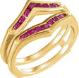14K Gold Round Natural Ruby Channel-Set Ring Guard