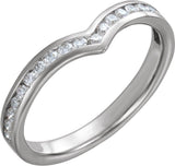 Platinum Round Natural Diamond Channel-Set V Contour Band - view 5