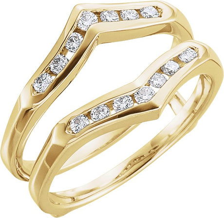 14K Gold Round Natural Diamond Channel-Set Ring Guard