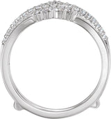 Platinum Round Natural Diamond Ring Guard – 1/2 CTW - view 2