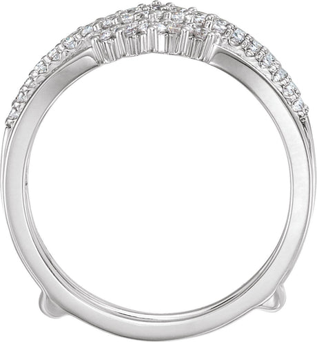 Platinum Round Natural Diamond Ring Guard – 1/2 CTW - view 2