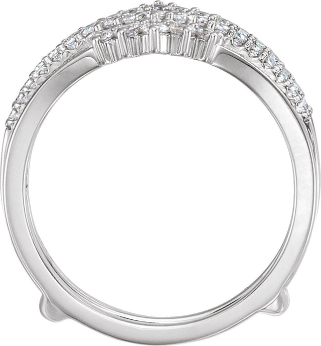 Platinum Round Natural Diamond Ring Guard – 1/2 CTW - view 2