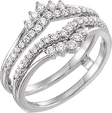 Platinum Round Natural Diamond Ring Guard – 1/2 CTW