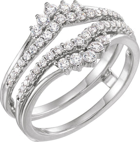 Platinum Round Natural Diamond Ring Guard – 1/2 CTW