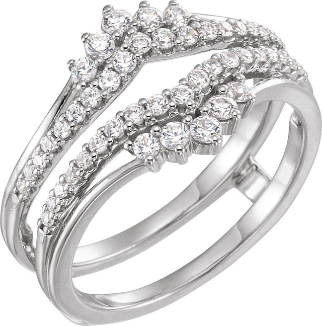 Platinum Round Natural Diamond Ring Guard – 1/2 CTW