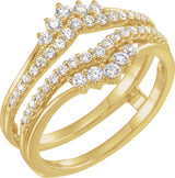 14K Gold Round Natural Diamond Ring Guard – 1/2 CTW - Yellow Gold