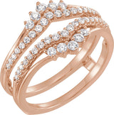 14K Gold Round Natural Diamond Ring Guard – 1/2 CTW - Rose Gold