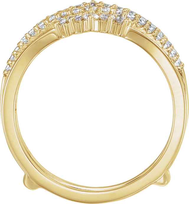 14K Gold Round Natural Diamond Ring Guard – 1/2 CTW - Yellow Gold - view 2