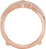 14K Gold Round Natural Diamond Ring Guard – 1/2 CTW - Rose Gold - view 2