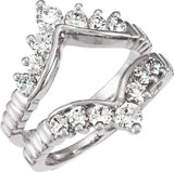 14K Gold Round Natural Diamond Ring Guard – 2.7mm Stones