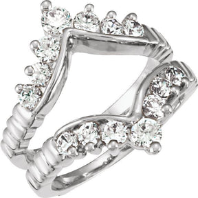 14K Gold Round Natural Diamond Ring Guard – 2.7mm Stones