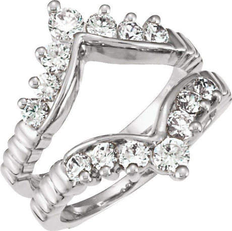 14K Gold Round Natural Diamond Ring Guard – 2.7mm Stones
