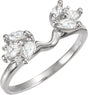 14K Gold Marquise Lab-Grown Diamond Wrap-Style Ring Enhancer - White Gold