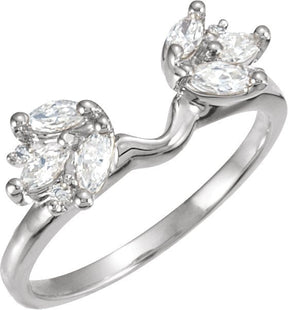 Platinum Marquise Lab-Grown Diamond Wrap-Style Ring Enhancer