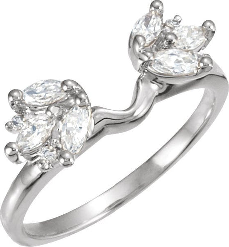Platinum Marquise Lab-Grown Diamond Wrap-Style Ring Enhancer