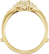 14K Gold Round Natural Diamond Ring Guard – 1.7mm Stones - Yellow Gold - view 2