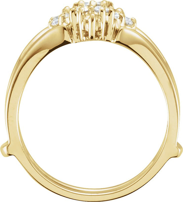 14K Gold Round Natural Diamond Ring Guard – 1.7mm Stones - Yellow Gold - view 2