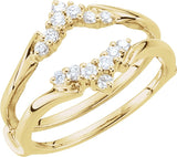 14K Gold Round Lab-Grown Diamond Ring Guard – 1.7mm Stones - Yellow Gold
