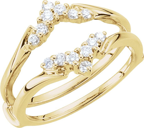 14K Gold Round Lab-Grown Diamond Ring Guard – 1.7mm Stones - Yellow Gold