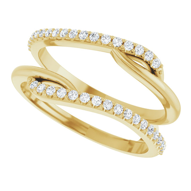 14K Gold Round Natural Diamond Ring Guard II - Yellow Gold - view 5