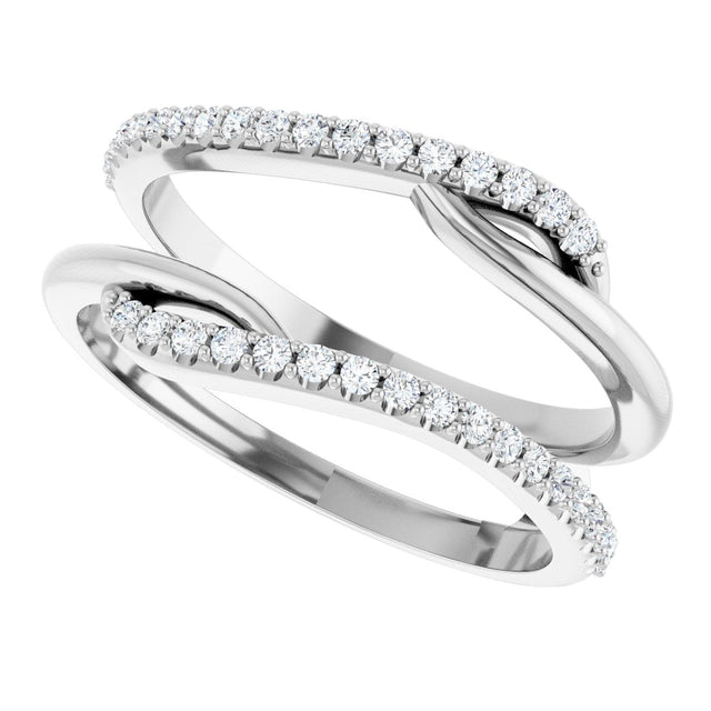 Platinum Round Natural Diamond Ring Guard II - view 5